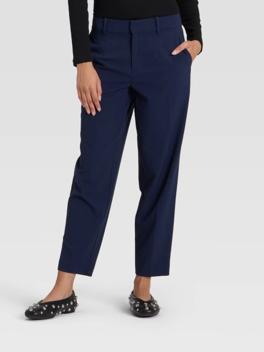 Women's Tapered Ankle Pants - A New Day Navy 4